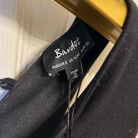 NWT Bardot Black Bodycon Dress Size XS - Picture 2 of 6